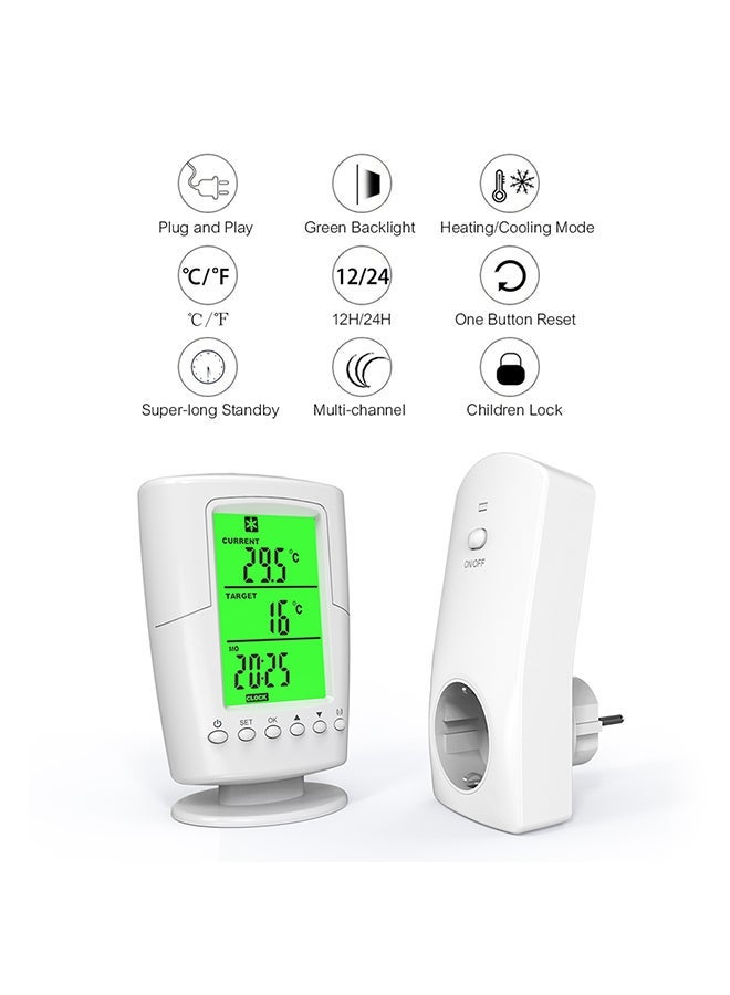 NIBEMINENT Smart Programmable Remote Heating Cooling Controller White 0.406kg