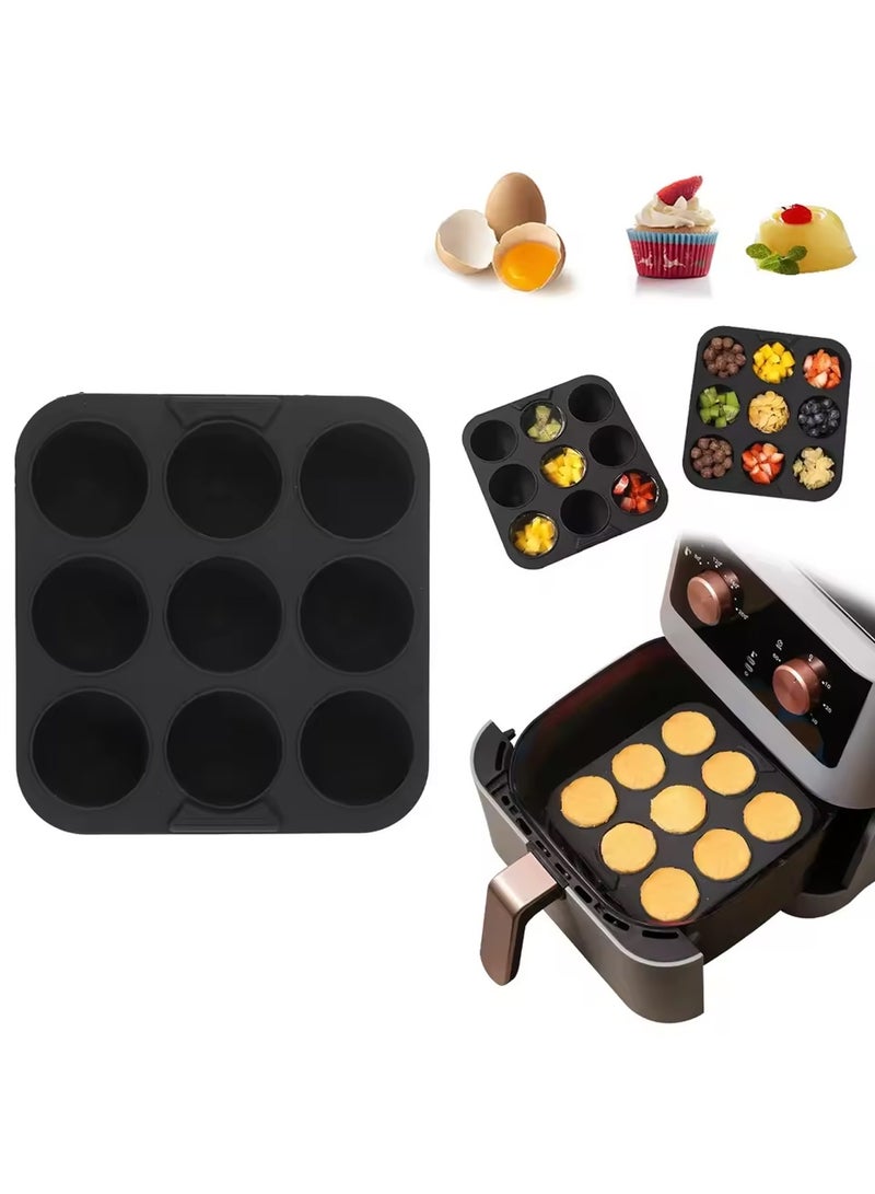Silicone Baking Tray,Air fryer silicone baking tray – 2PCS Reusable Food-Grade Air Fryer Liners, High-Temperature Resistant, Non-Stick & Easy to Clean, Anti-Slip Design, One-Piece Molded Mat for Oven, Air Fryer, Baking, Kitchen Use – Ideal for Home Cooks & Families(Black) - Image 4