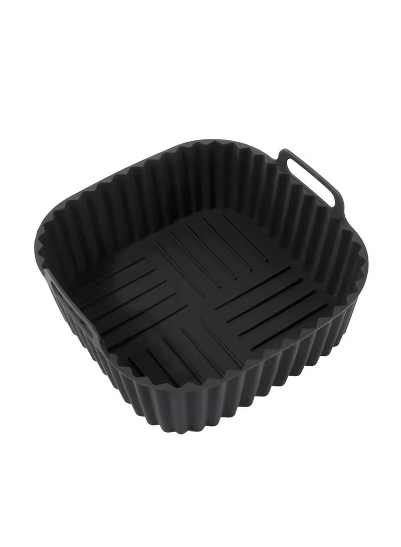 Silicone Baking Tray,Air fryer silicone baking tray – 2PCS Reusable Food-Grade Air Fryer Liners, High-Temperature Resistant, Non-Stick & Easy to Clean, Anti-Slip Design, One-Piece Molded Mat for Oven, Air Fryer, Baking, Kitchen Use – Ideal for Home Cooks & Families(Black) - Image 5