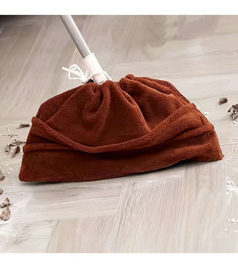 Pink Superfine Fiber Coral Fleece Wet Dry Dual Purpose Broom Cover Dust Cloth - Image 5