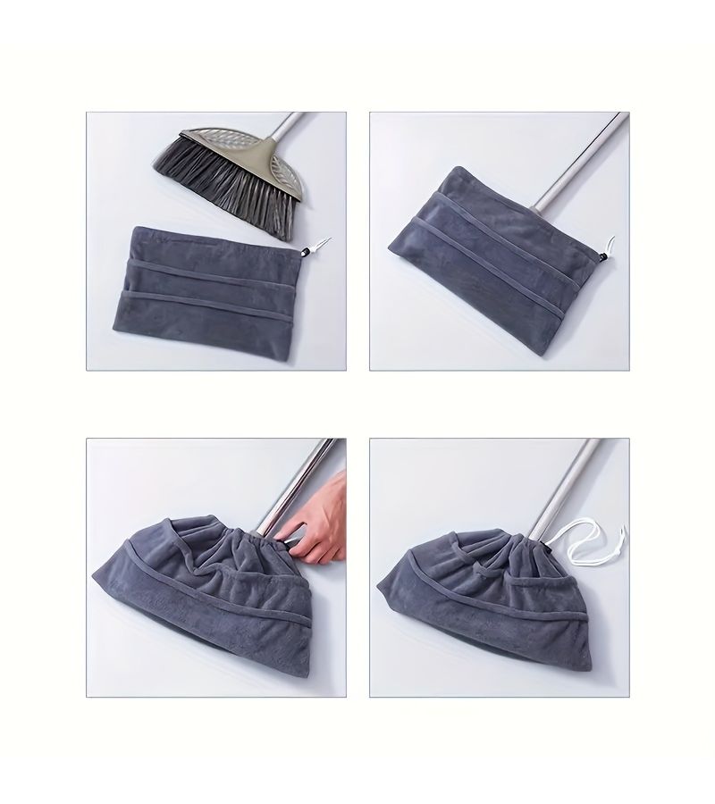 Pink Superfine Fiber Coral Fleece Wet Dry Dual Purpose Broom Cover Dust Cloth - Image 2