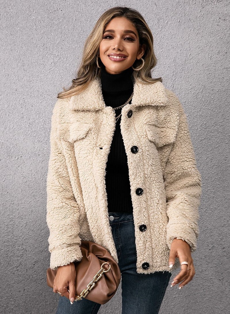 Loquat Lapel Lamb Wool Single Breasted Coat - Image 1