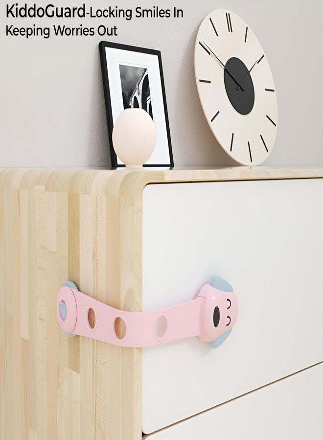 Bembika Furniture Safety Locks for Kids, Child Safety Lock for Fridge, Drawers, Cupboard, Cabinet, Window Safety Multifunction Accessories Adjustable Lock for Baby and Toddlers Pink - 2 Pcs - Image 5