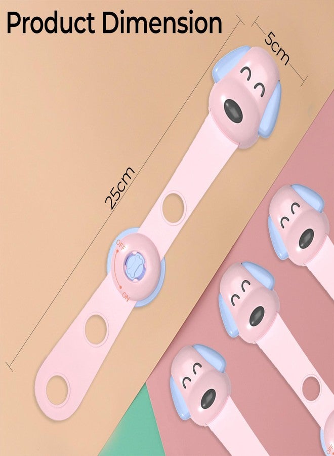 Bembika Furniture Safety Locks for Kids, Child Safety Lock for Fridge, Drawers, Cupboard, Cabinet, Window Safety Multifunction Accessories Adjustable Lock for Baby and Toddlers Pink - 2 Pcs - Image 3