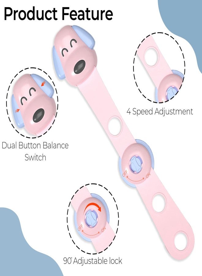 Bembika Furniture Safety Locks for Kids, Child Safety Lock for Fridge, Drawers, Cupboard, Cabinet, Window Safety Multifunction Accessories Adjustable Lock for Baby and Toddlers Pink - 2 Pcs - Image 4