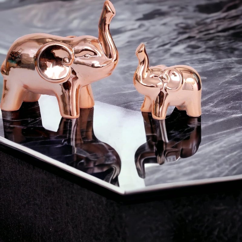 Chocozone Lucky Charm Elephant Mother & Baby Ceramic Showpiece for Gift Decoration Items for Living Room - Image 3