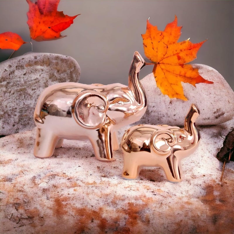 Chocozone Lucky Charm Elephant Mother & Baby Ceramic Showpiece for Gift Decoration Items for Living Room - Image 4