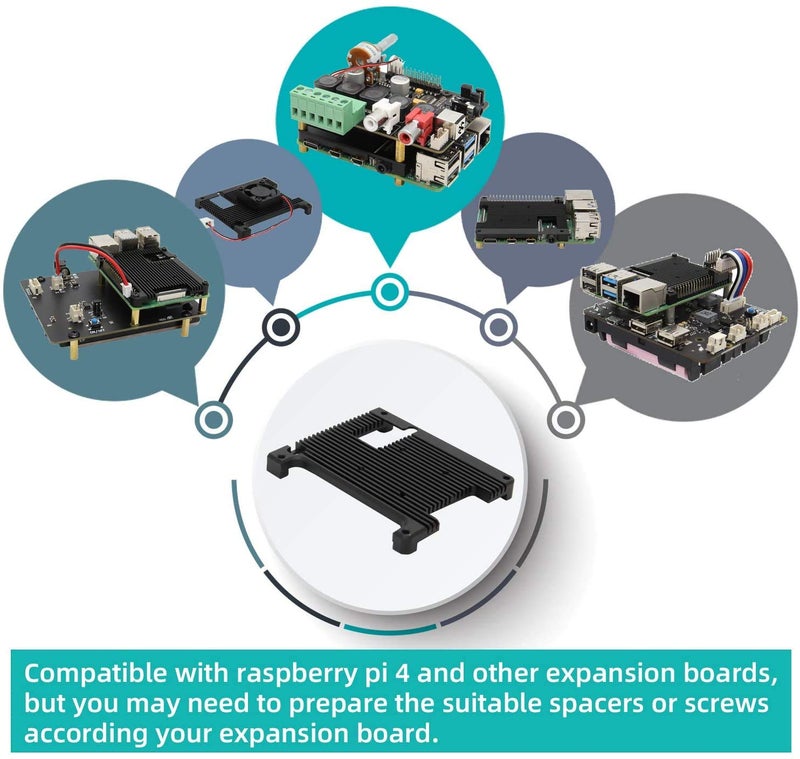 REES52 Raspberry Pi 4 7mm Embedded Heatsink with Fan (P165-A), Raspberry Pi 4B Armor Aluminum Radiator with 5V Cooling Fan Compatible with Raspberry Pi 4 Model B Computer and Pi 4 - Image 2