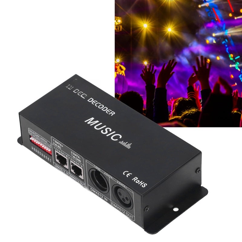 4 Channel DMX Decoder PCB Iron Material Adjustable Design RGB Dimming Controller - Music Mode Dimming Function PWM Signal Decoder for Home Bar Hotel Public Places - Image 5