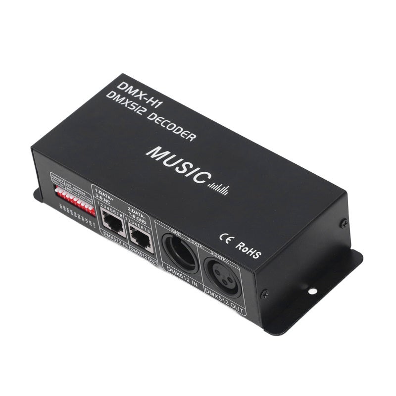 4 Channel DMX Decoder PCB Iron Material Adjustable Design RGB Dimming Controller - Music Mode Dimming Function PWM Signal Decoder for Home Bar Hotel Public Places - Image 2