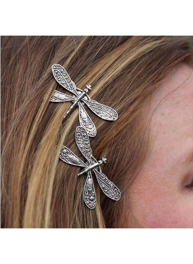 Suoirblss 4Pcs Women Lady Retro Dragonfly Style Hair Clips Vintage Hairpin Side Clip Alloy Barrettes Bobby Pin Hair Accessories  - Image 3