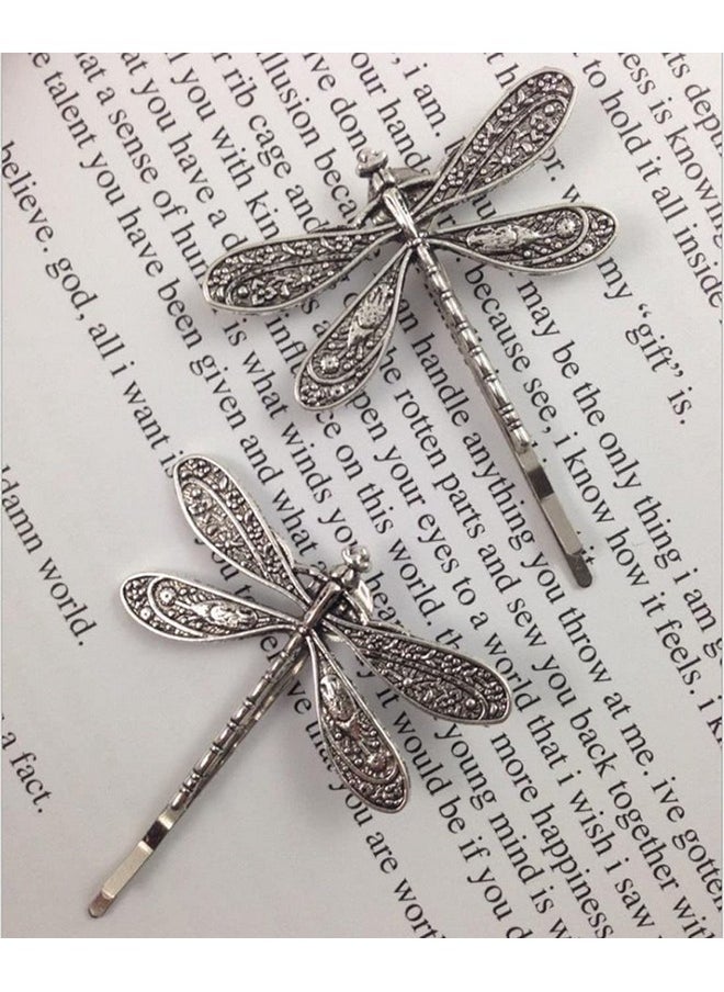 Suoirblss 4Pcs Women Lady Retro Dragonfly Style Hair Clips Vintage Hairpin Side Clip Alloy Barrettes Bobby Pin Hair Accessories  - Image 5