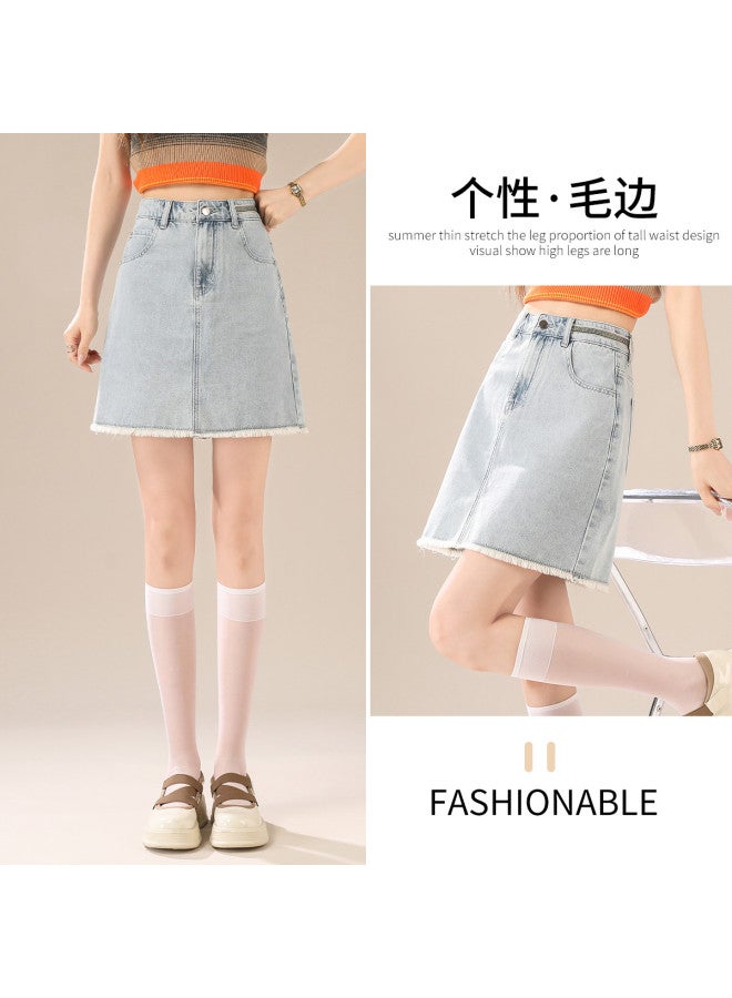 TonLion korean-style Youthful Denim Skirt - Summer Thin Slimming Versatile Minimalist A-line Skirt With Coverage - Image 2