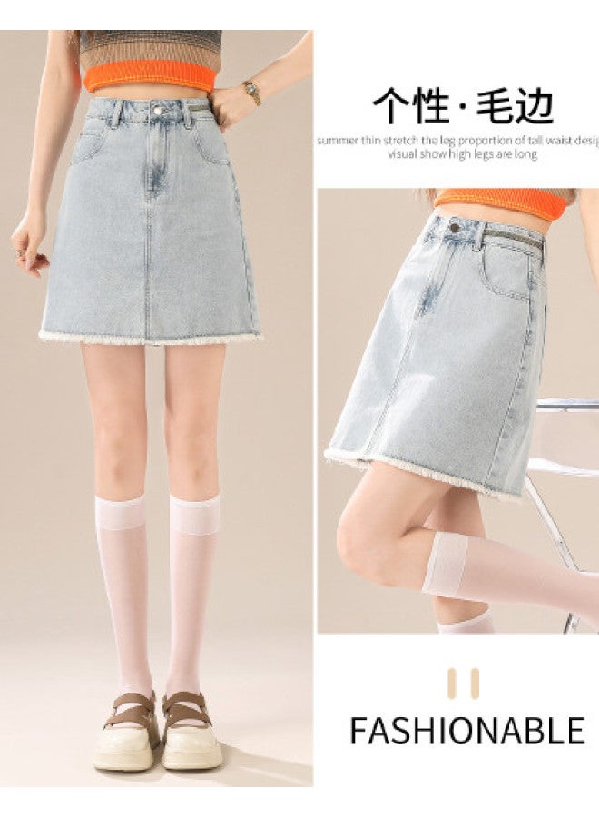 TonLion korean-style Youthful Denim Skirt - Summer Thin Slimming Versatile Minimalist A-line Skirt With Coverage - Image 1