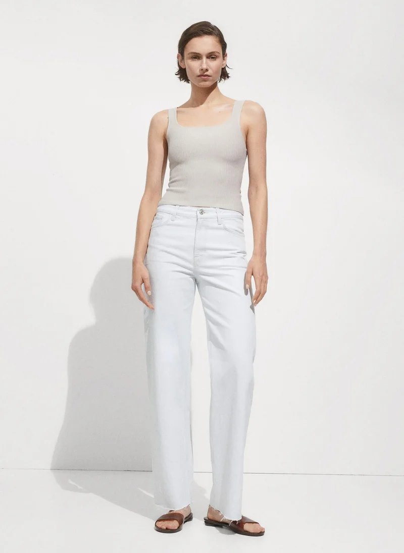 MANGO Ribbed Knit Top