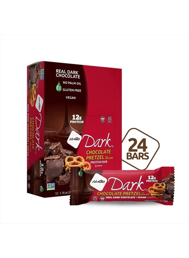 Dark Pretzel and Sea Salt, 12g Vegan Protein, 200 Calorie, Gluten Free, 24 Count