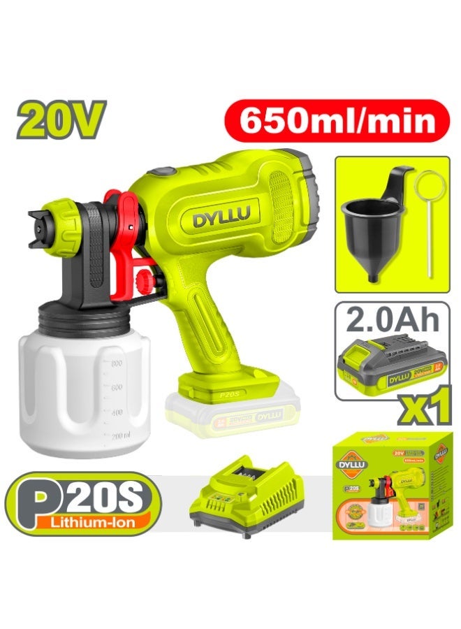 DYLLU P20S 20V Cordless HVLP Paint Sprayer, Lithium-Ion Battery for Home & DIY - Image 2