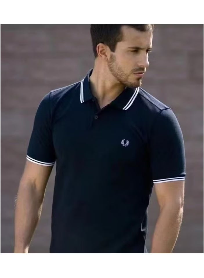 FRED PERRY Essential Logo Printed Polo Shirt Twin Tipped Shirt Classic Style and Comfortable Fit  - Image 1