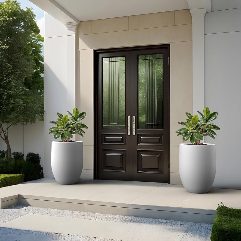 kante Kante Tall Concrete Planter 217Inch Height White Large Indoor Outdoor Plant Pot with Drainage Hole for Patio Garden Home Modern Decor for Flowers and Tree  - Image 4
