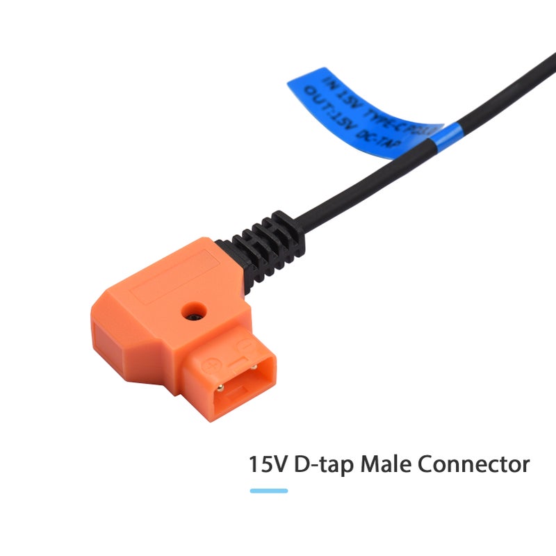 كبل طاقة USB C إلى D-Tap: مدخل 15V Pd3.0، مخرج 15V D-Tap - كبل نابلي مرن ومدوّل بطولات 100 سم لشحن بطاريات V-Mount عبر مصادر طاقة Pd - Image 4