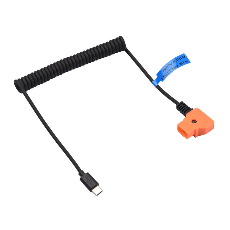 كبل طاقة USB C إلى D-Tap: مدخل 15V Pd3.0، مخرج 15V D-Tap - كبل نابلي مرن ومدوّل بطولات 100 سم لشحن بطاريات V-Mount عبر مصادر طاقة Pd - Image 1