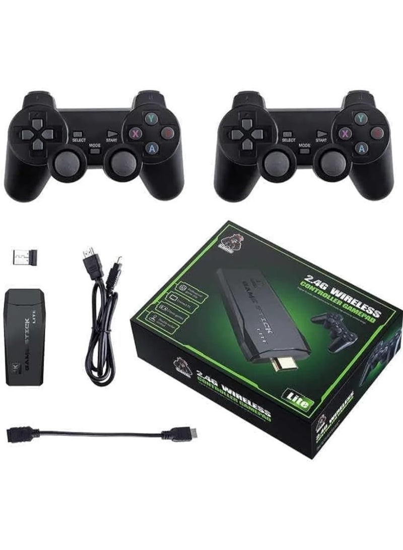 2.4G Wireless TV Game Controller with Built-in USB, 10000 Classic Games, 9 Classic Emulators, HDMI Output for TV with Two Dual 2.4G Wireless Controllers - 4K Ultra HD Gaming - Image 1