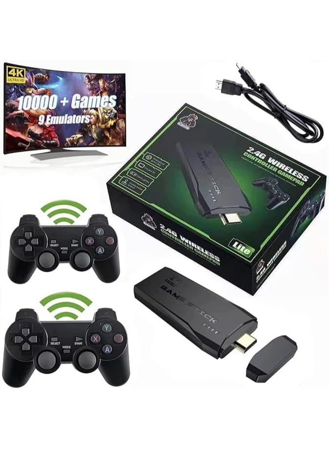 2.4G Wireless TV Game Controller with Built-in USB, 10000 Classic Games, 9 Classic Emulators, HDMI Output for TV with Two Dual 2.4G Wireless Controllers - 4K Ultra HD Gaming - Image 2