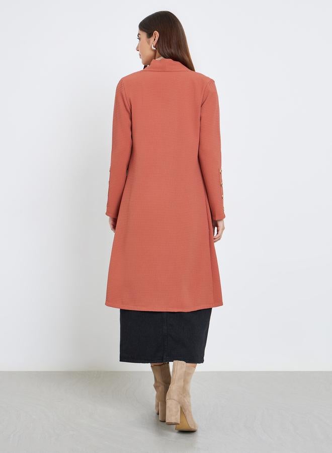 تايك تو كيمونو مفتوح من الأمام بنقشة صدئة - Image 4