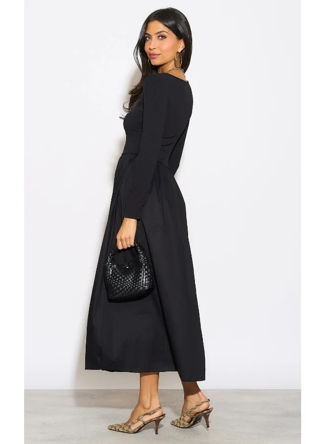Hoxton Gal Classic Black Midi Dress