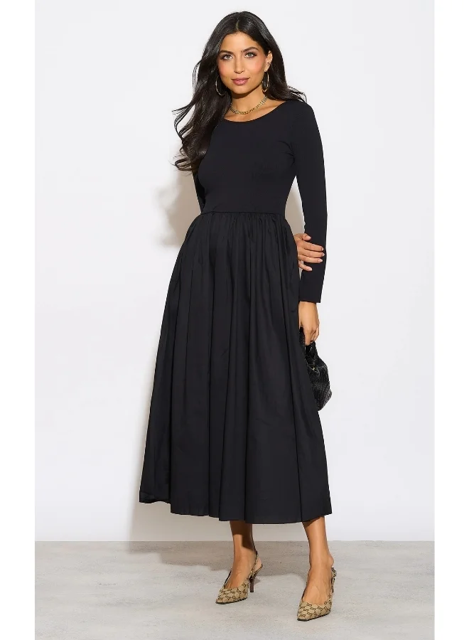 Hoxton Gal Classic Black Midi Dress