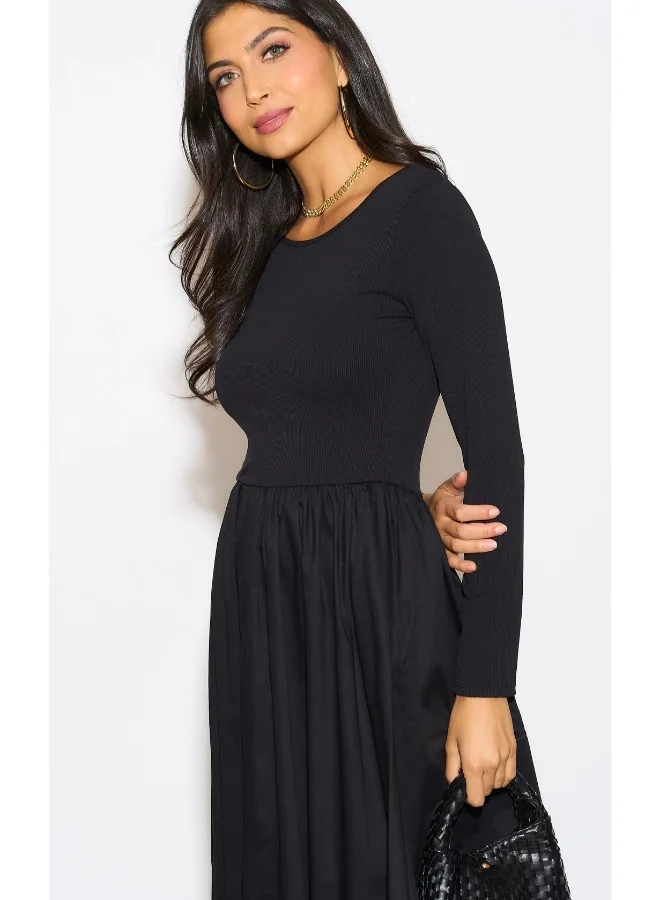 Hoxton Gal Classic Black Midi Dress