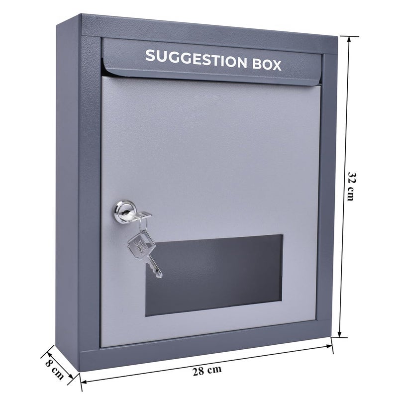 PLANET All in one Multipurpose use Box/Letter Box/Post Box for Gate Home and Office/Suggestion Box for Office use/Complaint/Donation Box with Lock Tabletop or Wall Mount (Pack of 1, Grey) - Image 3