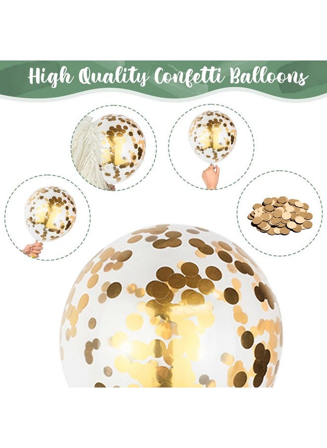 Isndare - Retro Green Pink Balloons, 35pcs Sage Green Dusty Pink Metallic Gold Latex Balloons Set, Olive Green Pink White Gold Confetti Balloons for Girls Jungle Birthday Baby Shower Wedding Party Decoration - Image 1