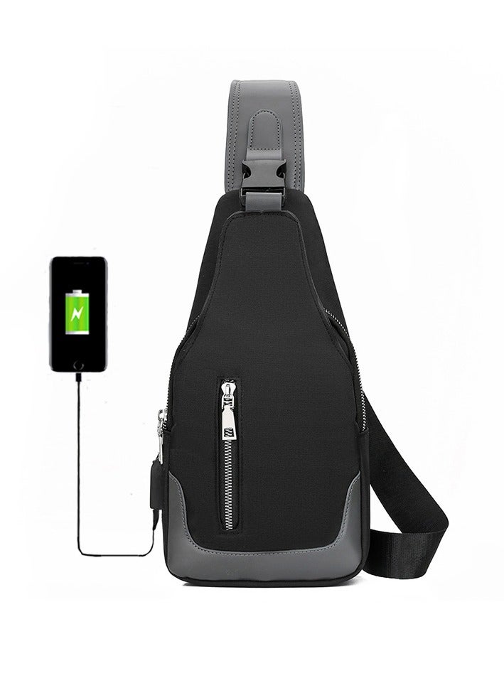 Multi-Function Outdoor Oblique Chest Single Shoulder Bag Travel Sport Black - Image 1