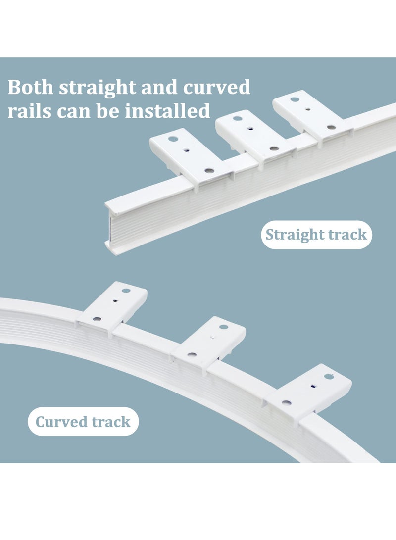 KASTWAVE Ceiling Track Mounting Bracket, Curtain Track Bracket Slide Rail Accessories, DIY Mount for Straight or Curved Curtain Track, Side Mount or Ceiling Mount 38 Pcs  - Image 2