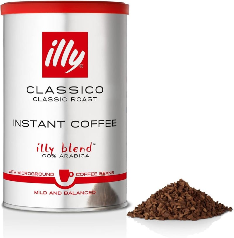 Illy Blend 100% Arabica Roasted Instant Round Coffee Tin, 95g - Image 1