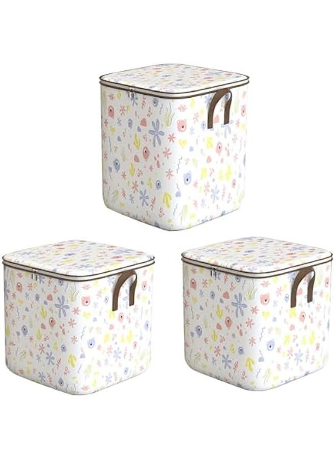 Clothes Storage Bags Large Capacity, 2 Pack 100L Closet Organizers and Storage Bins, Foldable Wardrobe Storage Toy Containers Box with Lids and Handles for Blanket Comforter Clothing