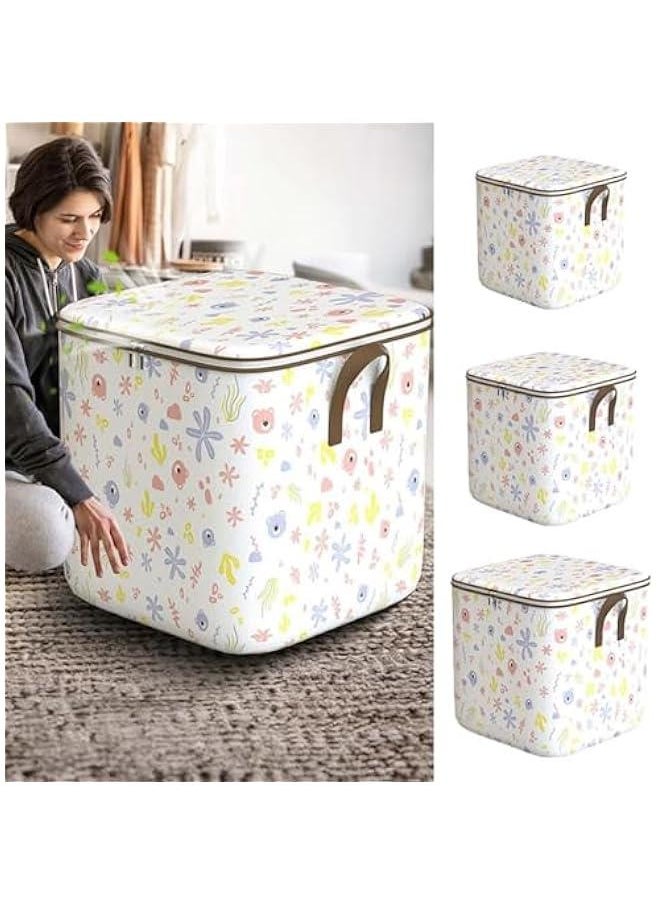 Clothes Storage Bags Large Capacity, 2 Pack 100L Closet Organizers and Storage Bins, Foldable Wardrobe Storage Toy Containers Box with Lids and Handles for Blanket Comforter Clothing