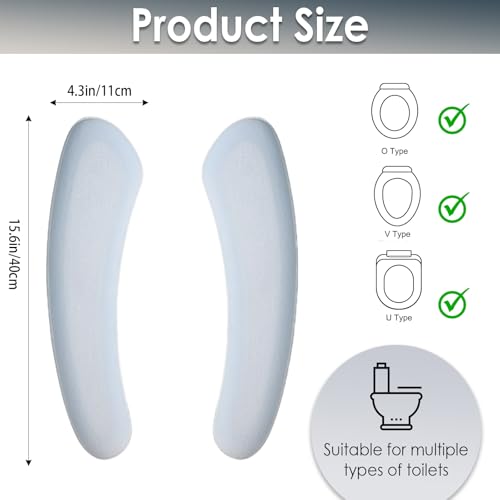 Iensen Thick and Elastic Toilet Seat Cover – Washable & Reusable with Double-Sided Hook and Loop Fastener for Easy Attachment – Cushioned Mat with Thick Sponge for Extra Comfort (Blue) - Image 2