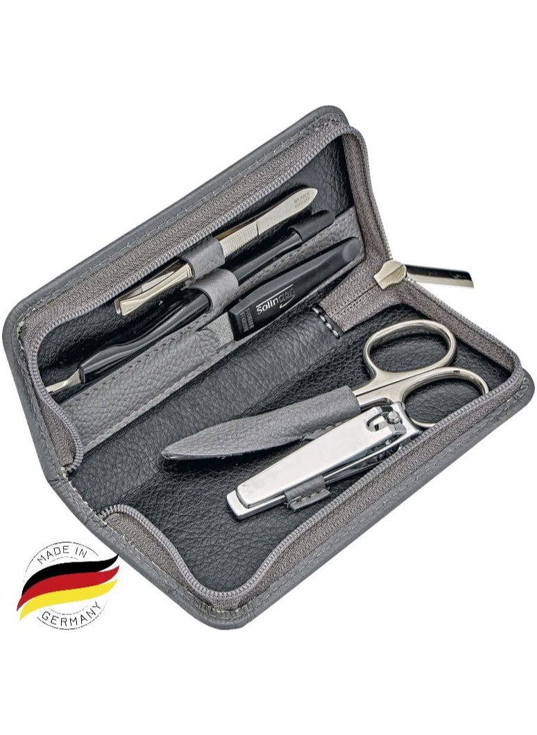 ROSSMANN German Brand, Rossmann Manicure 5-pcs, Manicure Set Nail Clippers with Genuine Leather Case – Perfect for On-the-Go Grooming, Manicure bag for travel and transportation,  Made in Germany  - Image 1