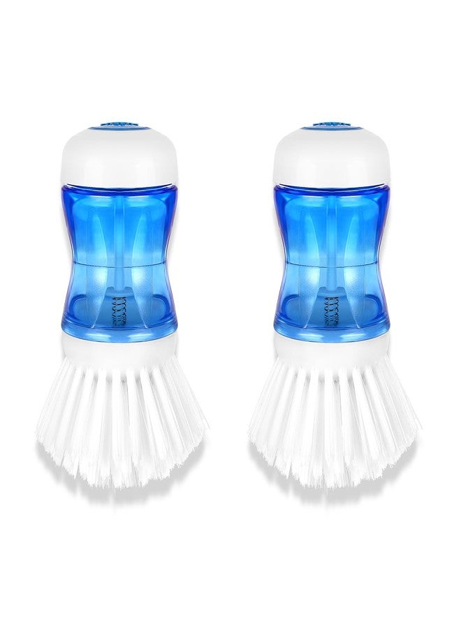 YeuDeuy Dish Brush with Soap Dispenser, Firm Bristles Dish Scrubber for Pots, Pans & Sink Cleaning, 2 Pack - Image 1