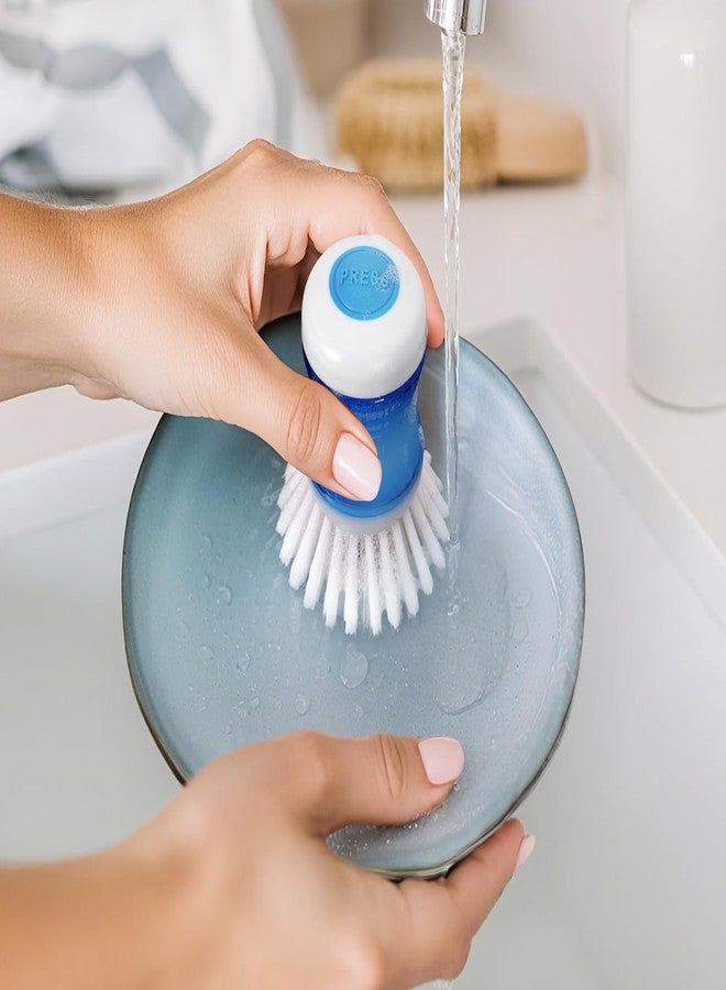 YeuDeuy Dish Brush with Soap Dispenser, Firm Bristles Dish Scrubber for Pots, Pans & Sink Cleaning, 2 Pack - Image 5