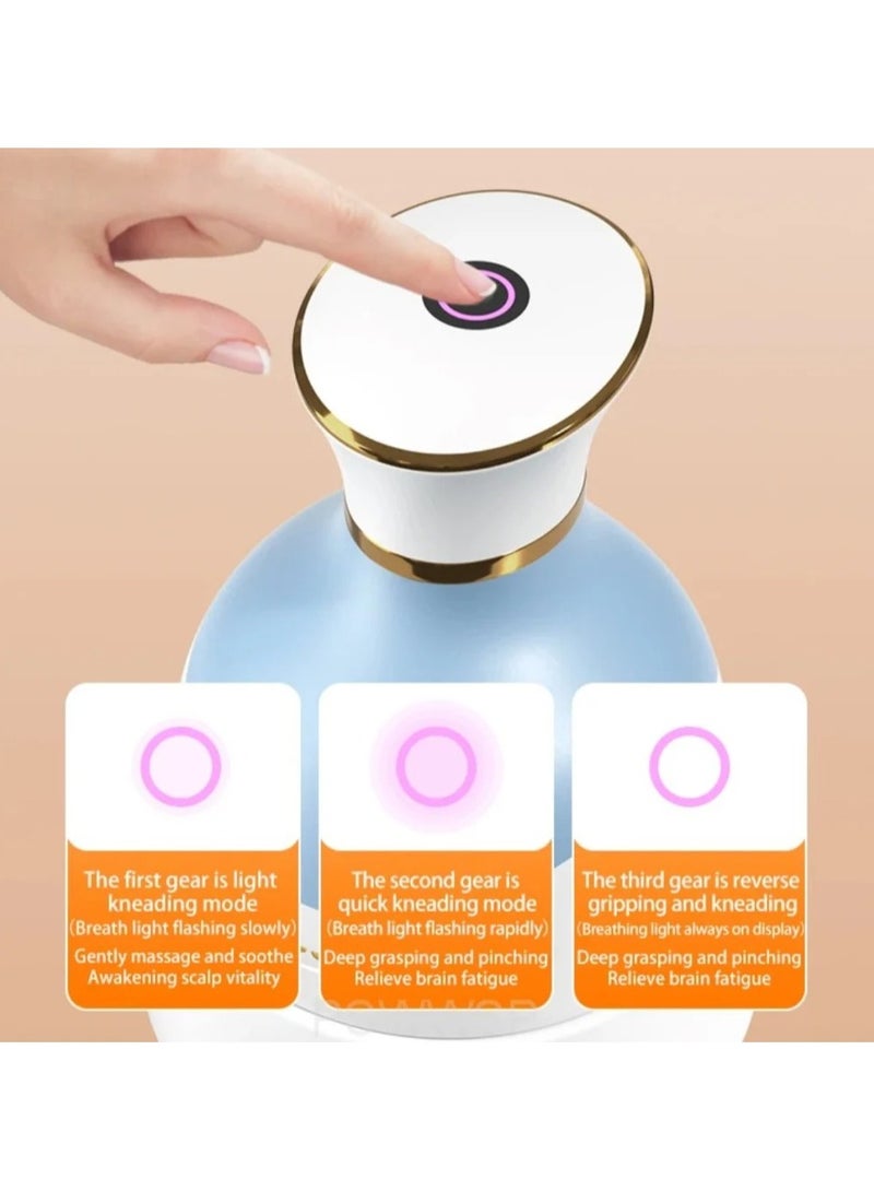 Portable 3D  Electric Scalp Wireless Head Massager Kneading Full Body Deep Massage Device - Image 2