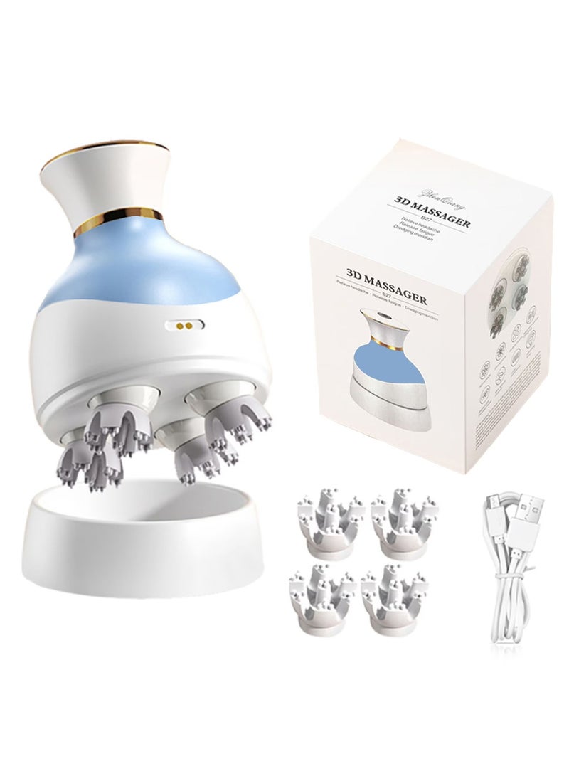 Portable 3D  Electric Scalp Wireless Head Massager Kneading Full Body Deep Massage Device - Image 1