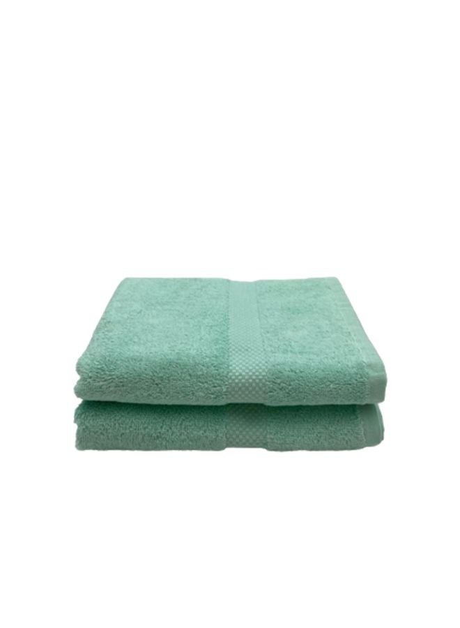 BYFT Gardenia (Green) Premium Hand Towel (50 x 100 Cm -Set of 2) 100% Cotton, Highly Absorbent and Ultrasoft Bath Linen with Diamond Dobby -550 Gsm - Image 1