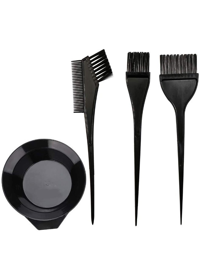 Red Blossom Hair Dye Color Brush and Bowl Set – 4-Piece Hair Coloring Tool Kit | Includes Mixing Bowl, Tint Brushes & Comb Applicator for Hair Dying, Bleaching & Highlighting  - Image 1