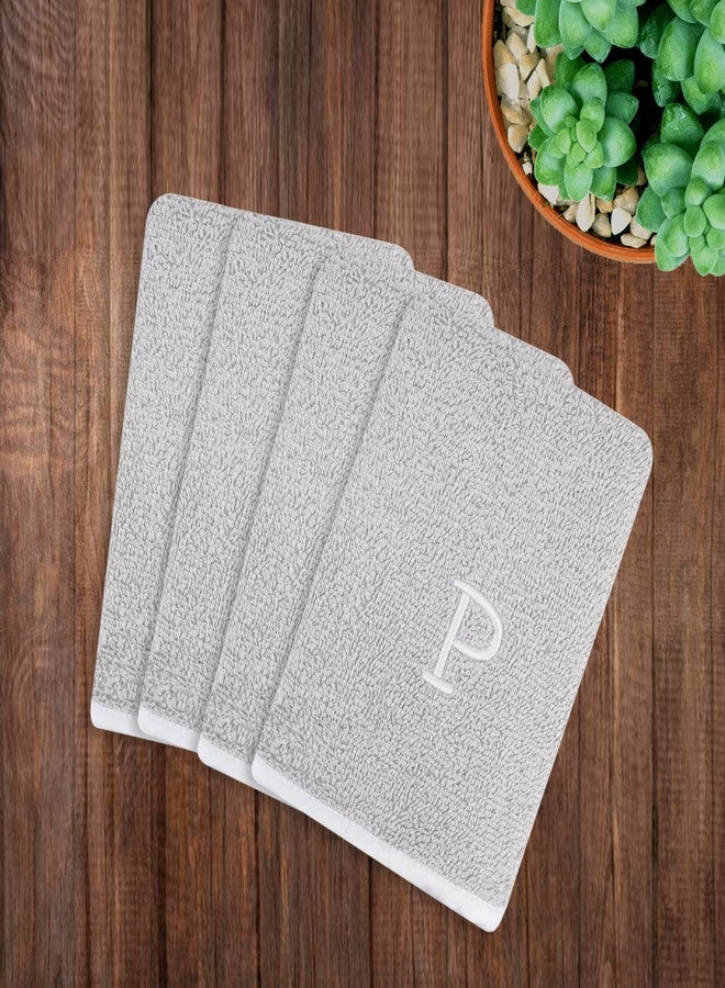LUSH & BEYOND Lush and Beyond, 500 GSM Face Towel Pack of 4- | 100% Cotton |Ultra Soft, Absorbent & Quick Dry Towel for Gym, Pool, Travel, Spa and Yoga, Size 12x12 Inches(Grey P) - Image 1