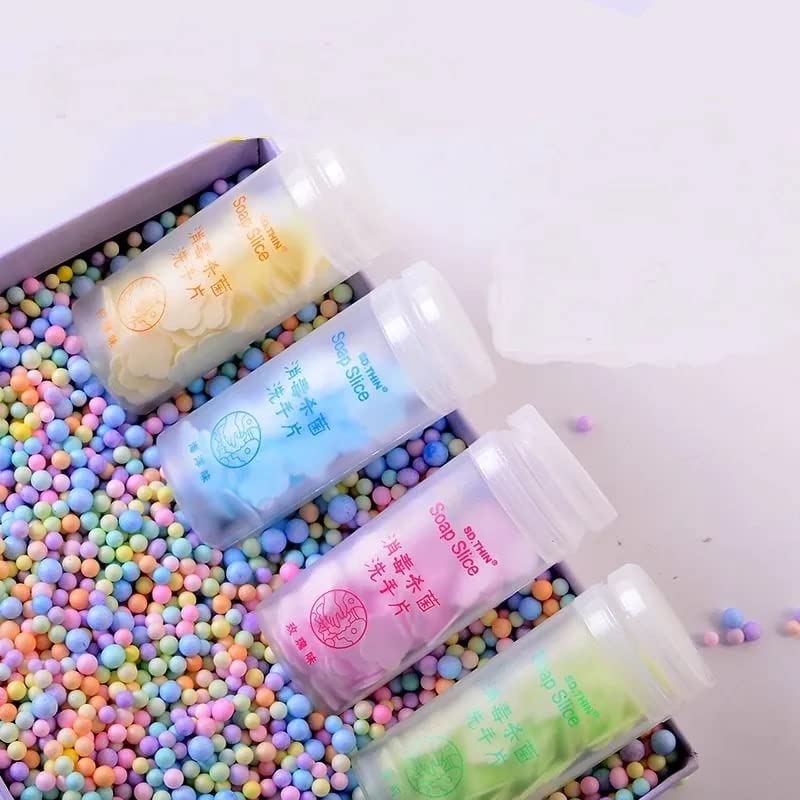 ULTRONEX 50Pcs Fragrance Paper Soap With Container Travel Paper Soap Disposable Paper Soap Paper Soap for Travelling Handwash Multicolor - Image 4