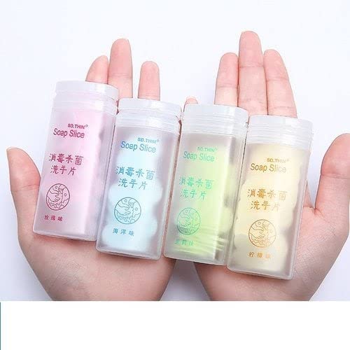 ULTRONEX 50Pcs Fragrance Paper Soap With Container Travel Paper Soap Disposable Paper Soap Paper Soap for Travelling Handwash Multicolor - Image 2