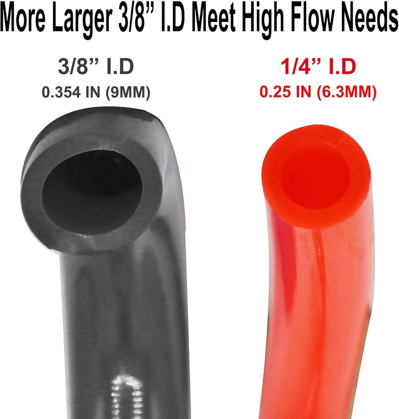 YOTOO Polyurethane Recoil Air Hose 3/8" Inner Diameter by 25' Long with Bend Restrictor and Quick Coupler, Gray - Image 3